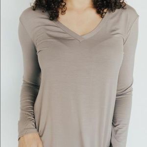 CJLA CJ’s Favorite Long-Sleeve V-Neck - Taupe